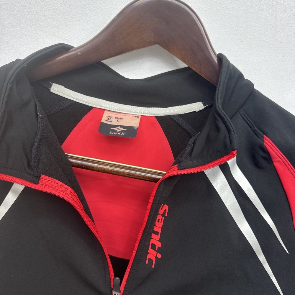 Santic Mens Cycling jacket Black Red sz Large